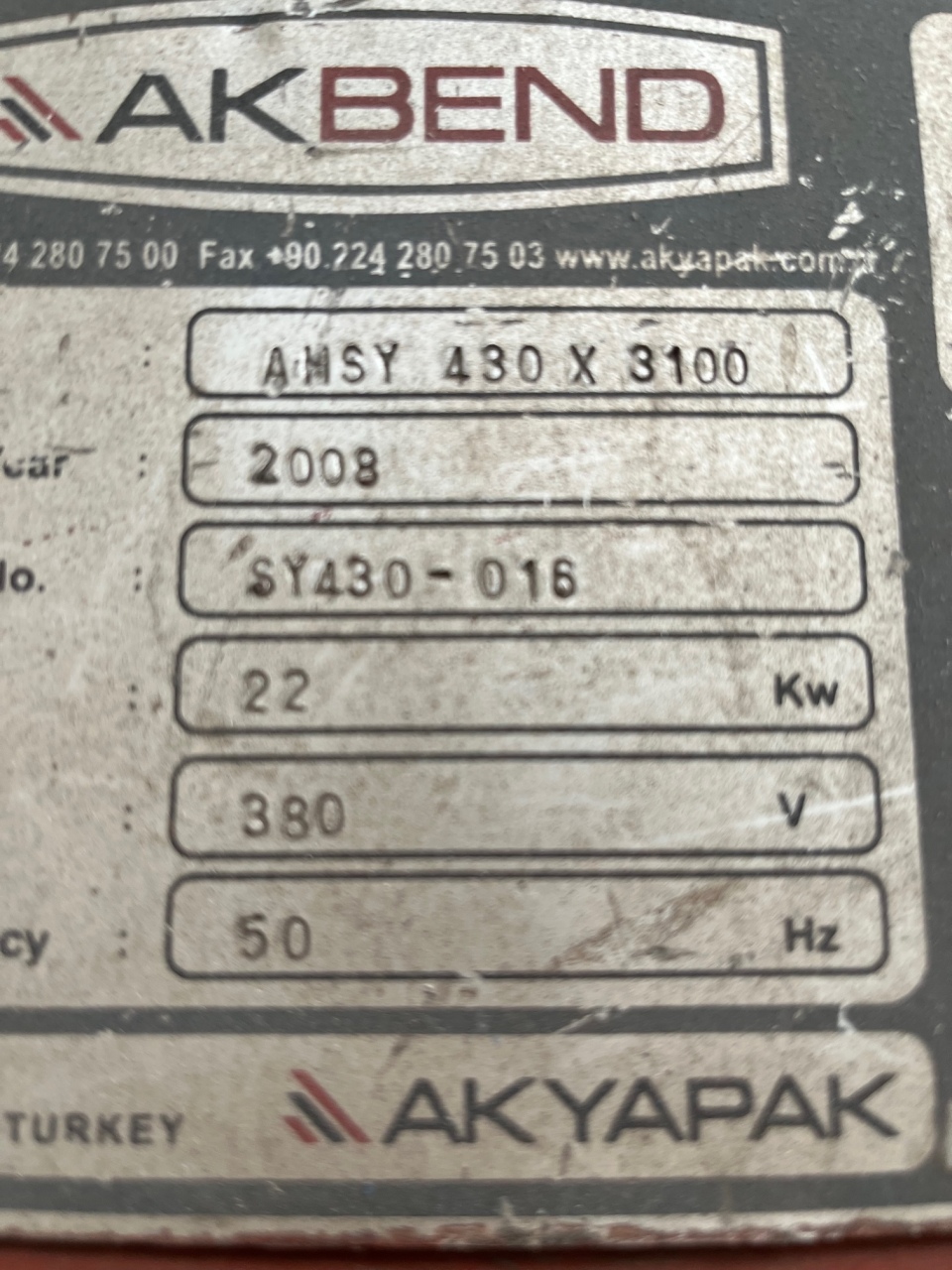 CILINDRADORA HIDRAULICA AKYAPAK, MODELO, AHS 3100x25/30 - Imagen 5