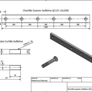 CUCHILLAS PARA GUILLOTINA MODELO QC11Y-12X3200