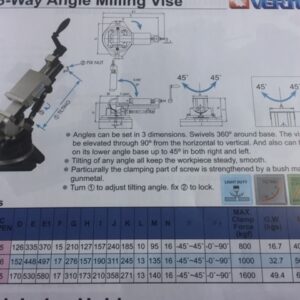 PRENSA SUJECION MARCA VERTEX VASCULANTE MODELO VW-5 NUEVAS